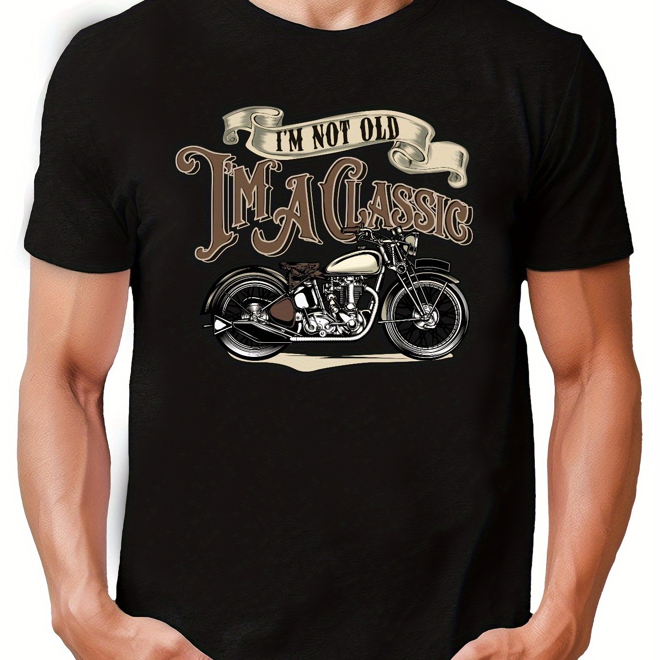 Men's Motorcycle Pattern Cotton Sports T shirt