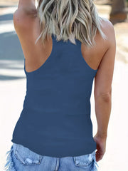 Letter Print Scoop Neck Sleeveless Tank Top
