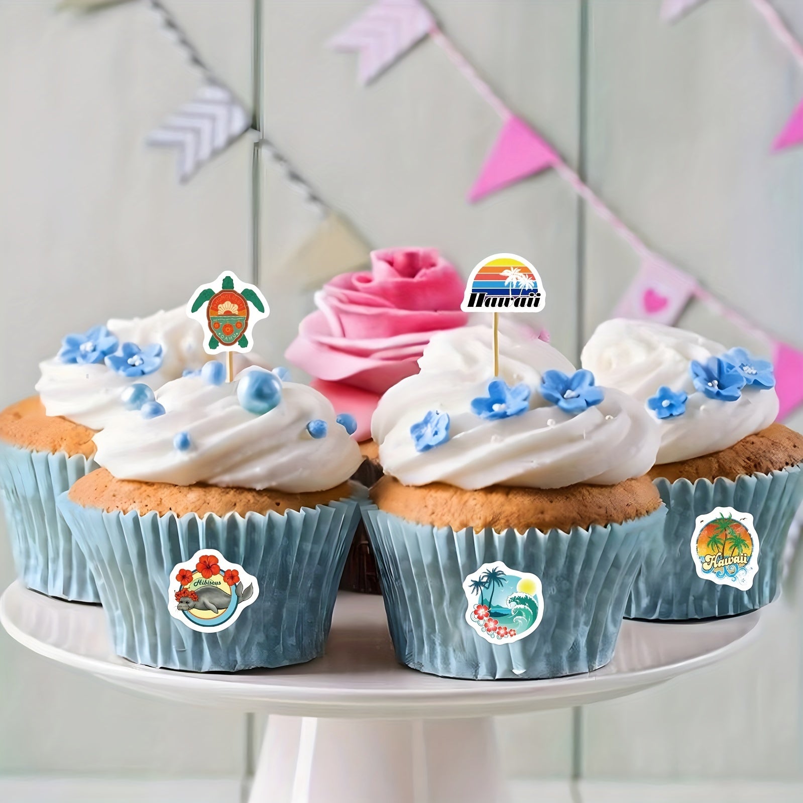 500pcs Hawaii Beach Stickers Roll Tropical Vacation Vinyl Stickers