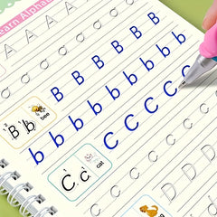 Kids Copybook Set: 4 Books, 1 Pen, 6 Refills, 1 Pen Grip, Practice Workbook