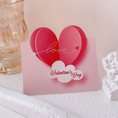 8pcs Heart-shaped Handwritten Greeting Cards Blank Wishes Message Postcards