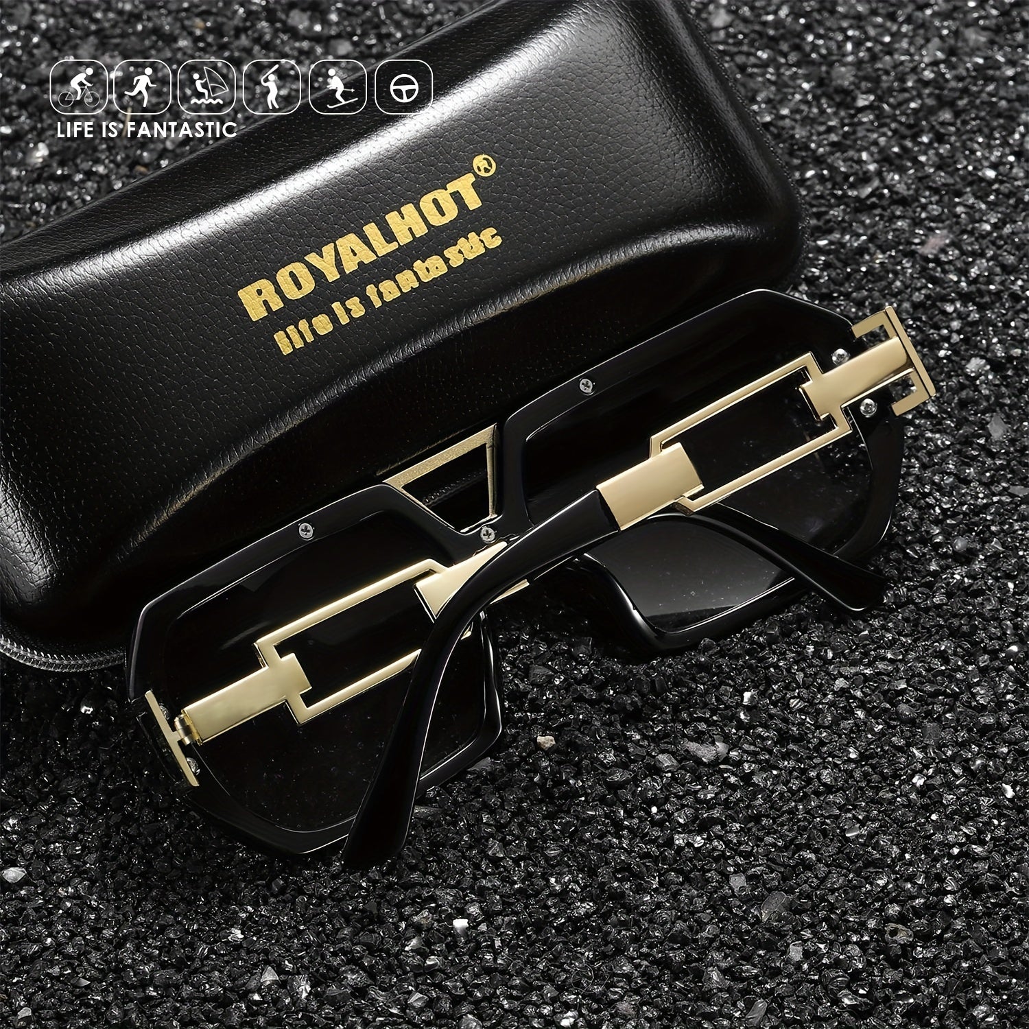 RoyalHot Square Frame Outdoor Sunglasses for Fishing