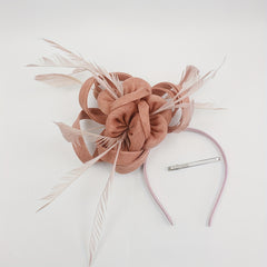 1920s Boho Tea Party Hat Feather & Ribbon Accents
