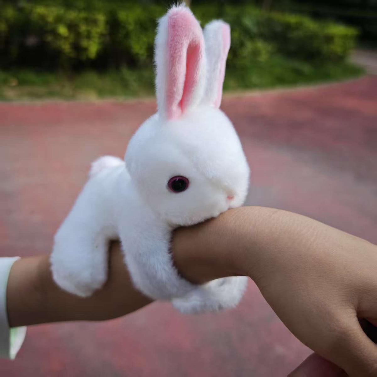 Soft Rabbit Plush Wrist Toy Bunny Stuffed Animal with Expressive Eyes