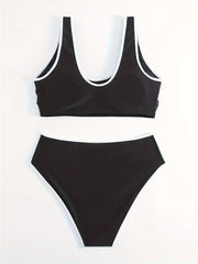  Bikini Set Women's Contrasting Padded Tank Bra Swimsuit