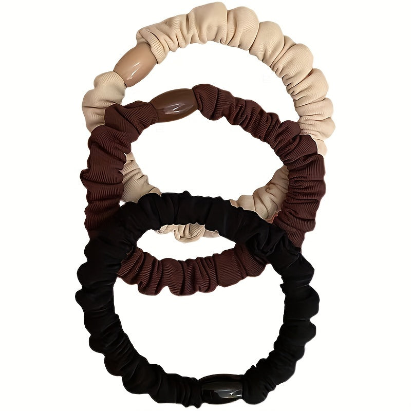 3PCS Solid Scrunchies High Elastic Hair Ties Hair Rope Girls Hair Accessories