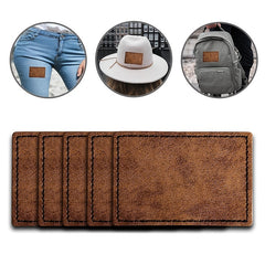 5Pcs Laserable Leather Patches w/ Adhesive & Antique Strip