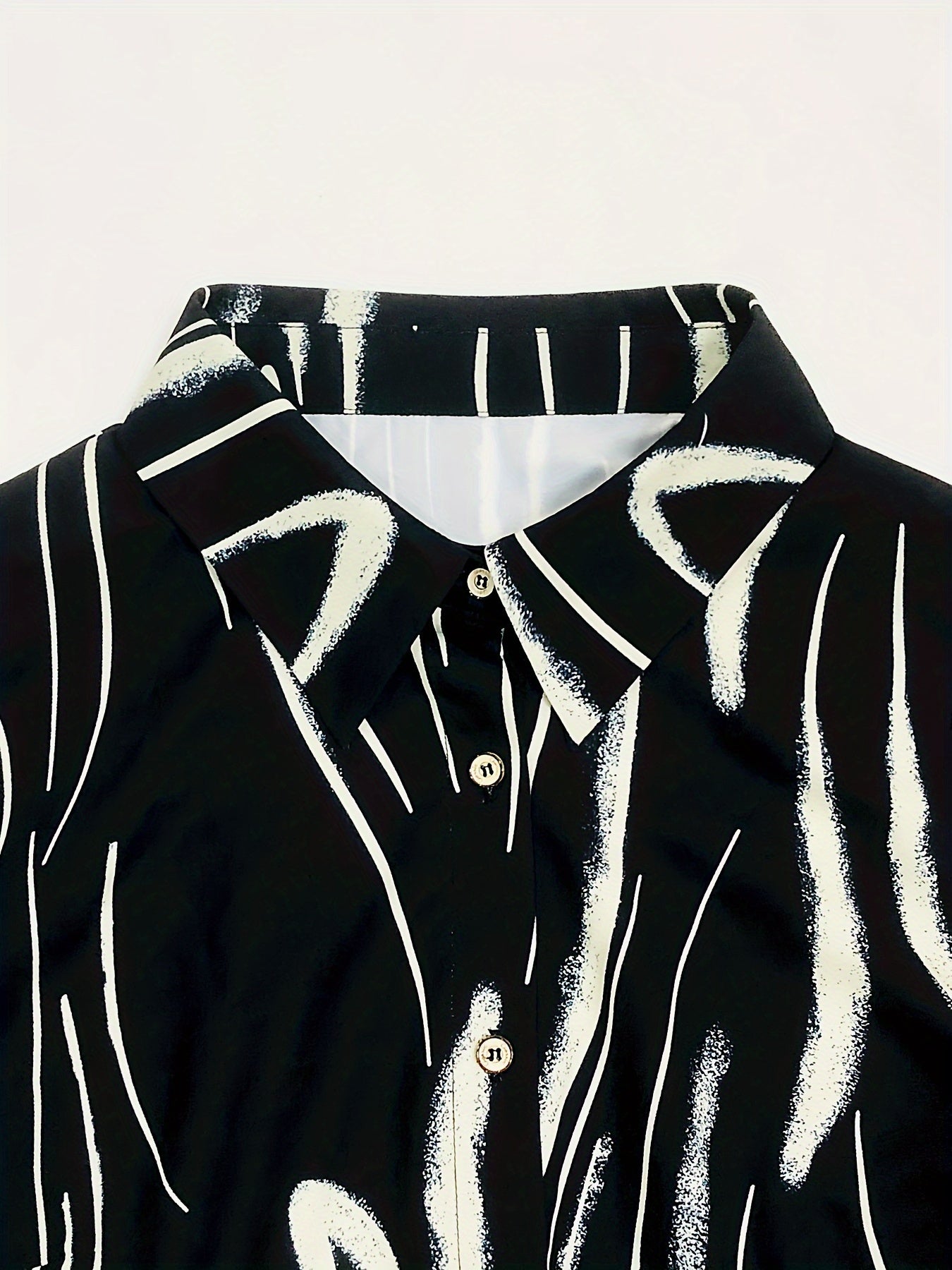  Women's Stripe Print Long Sleeve Button Up Shirt