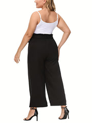  Women's Wide Leg High Waist Paperbag Pants