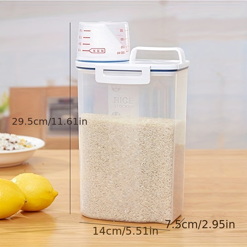 2.5L Plastic Cereal Dispenser and Storage Box Kitchen Food Grain Rice Container