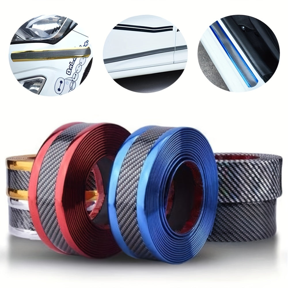 Car Door Sill Protector Rubber Strip Carbon Fiber Bumper Film Sticker