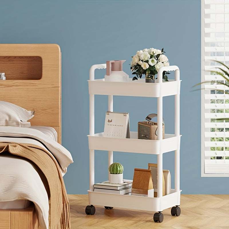 Portable 3-Layer Storage Cart for Office and School Supplies