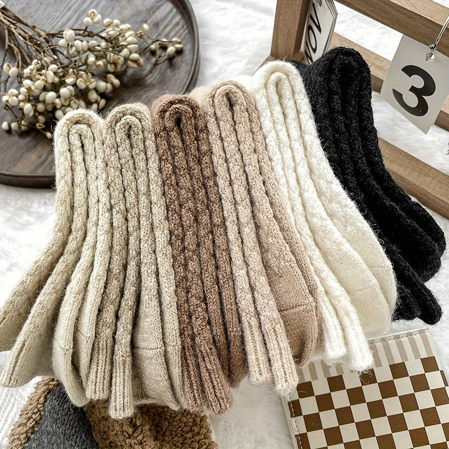 6 Pairs Soft Mid Tube Socks Women's Stockings