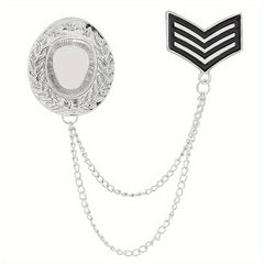 Double Layer Tassel Chain Brooch Western Cowboy Hat Shape Corsage Suit Accessori