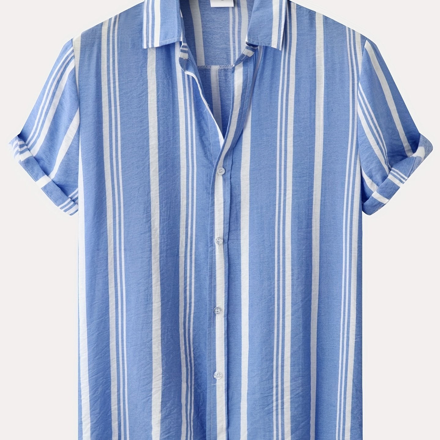 Stripe Print Men's Short Sleeve Shirt for Vacation