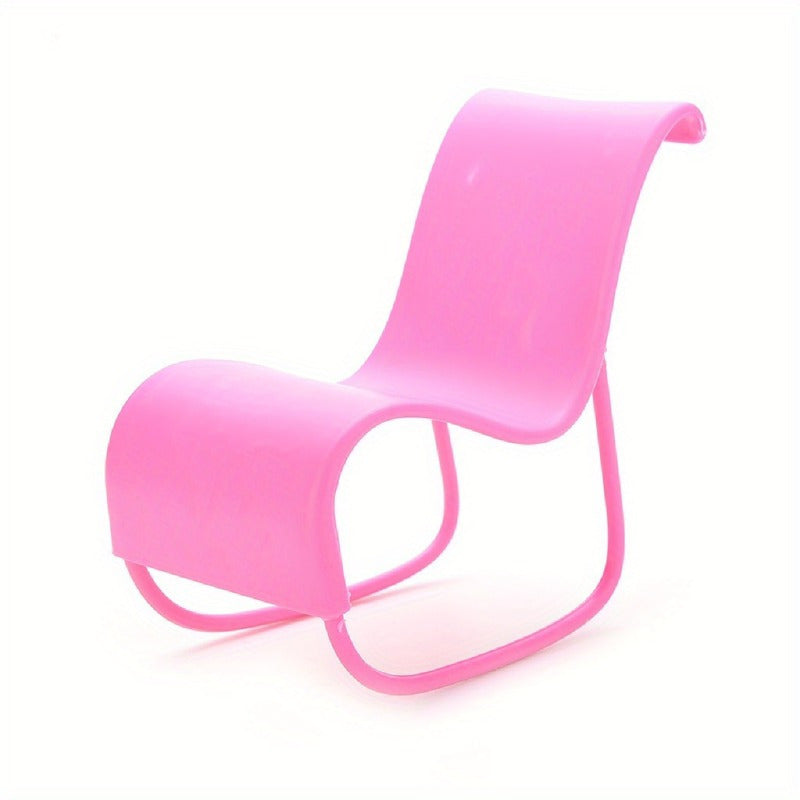 Modern Pink Doll Rocking Chair for Dollhouse Decor