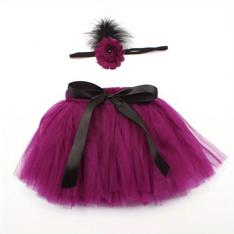 2Pcs Newborn Puffy Skirt Kids Photography Costume Baby Rabbit Rabbit Skirt