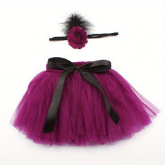 2Pcs Newborn Puffy Skirt Kids Photography Costume Baby Rabbit Rabbit Skirt