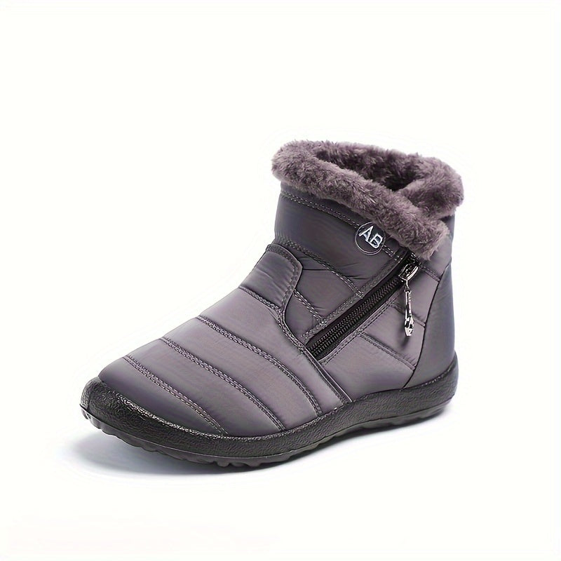 Thickened Tube Zipper Snow Boots for Women