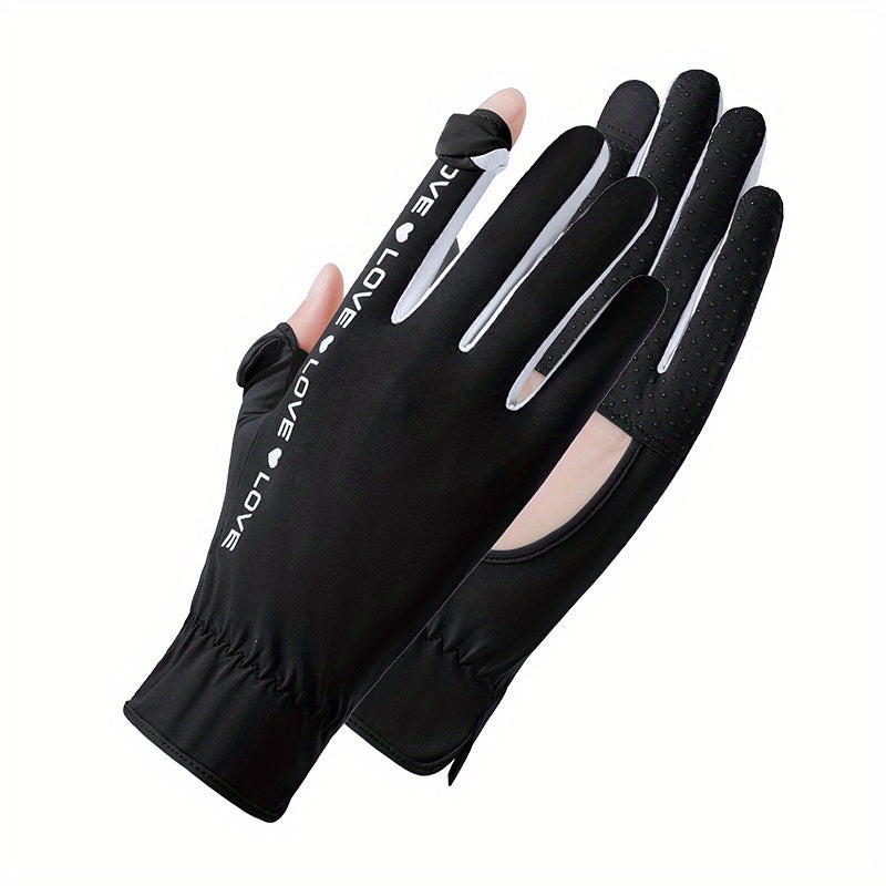 Viscose Sunshade Gloves Touch Screen Casual Sunscreen Outdoor Flip Gloves