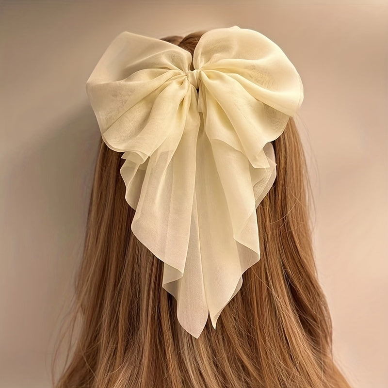 Mesh Bow Hair Clip French Barrette Hair Accessories Female