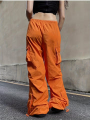 Low Waist Drawstring Loose Leg Pants American Street Sports Casual Hiking Pants