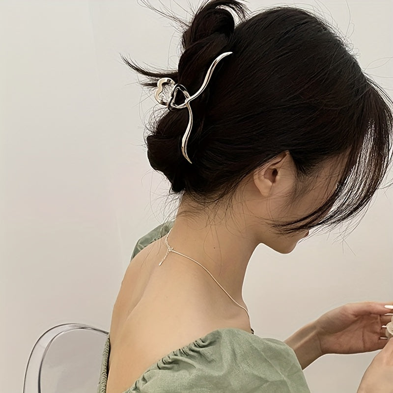 Golden Metal Large Hair Clip for Women and Girls
