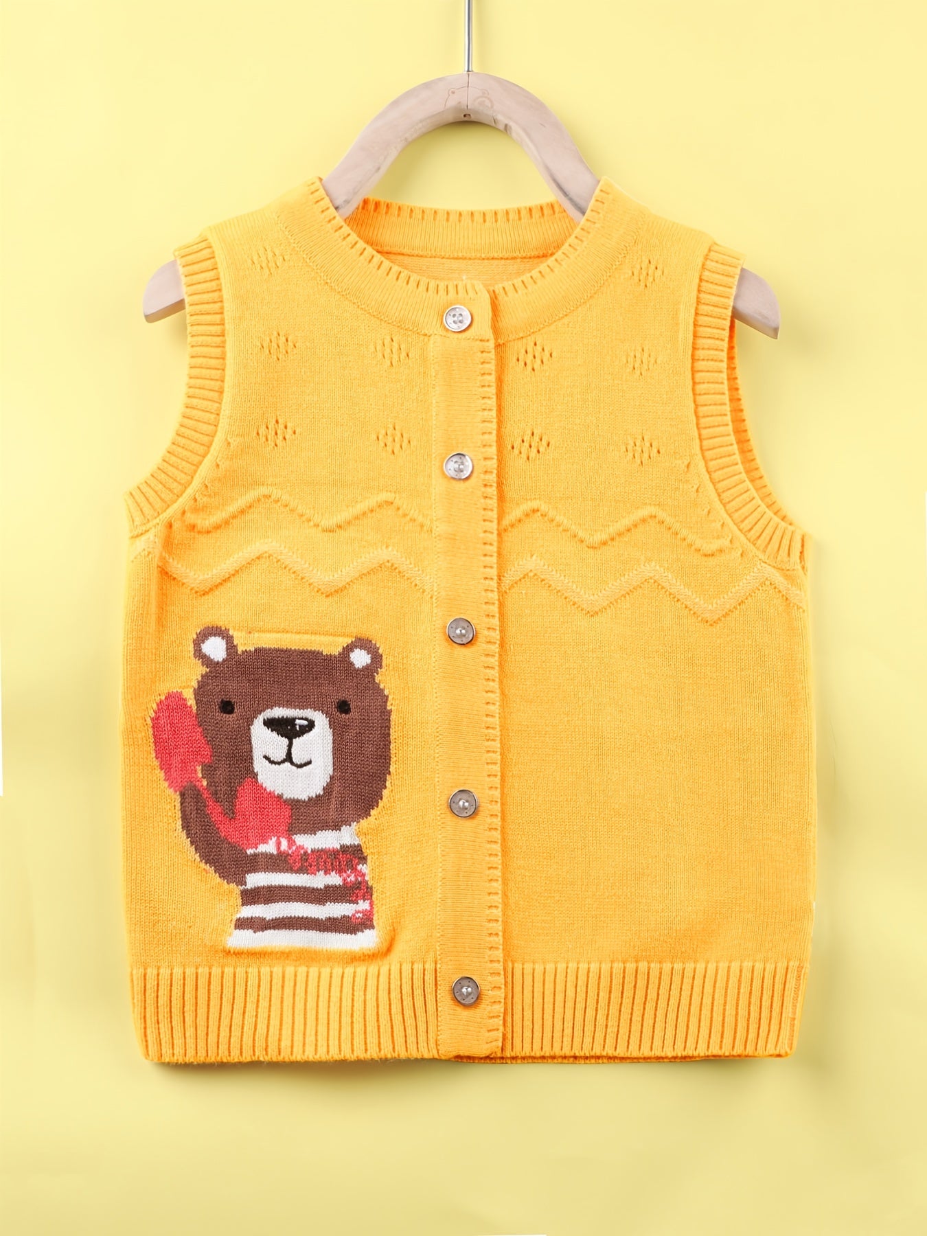 Baby Boys Bear Embroidery Knit Vest Clothes