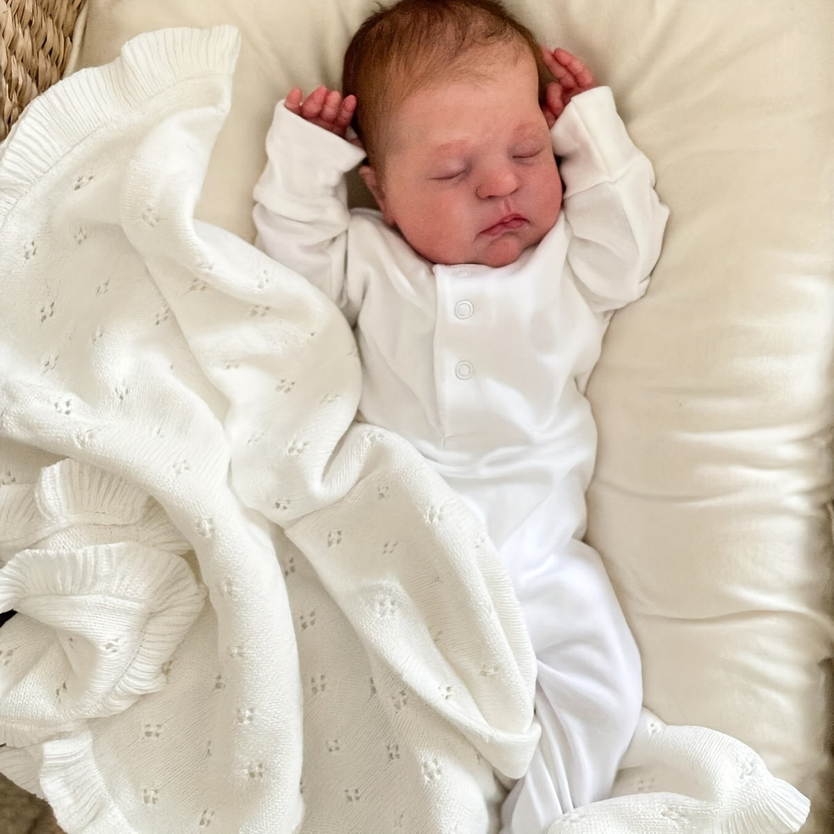 19" Simulation Reborn Doll Sleeping Baby Soft Cloth Body Implanted Hair