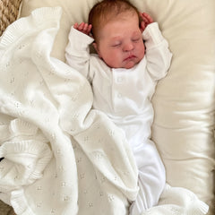 19" Simulation Reborn Doll Sleeping Baby Soft Cloth Body Implanted Hair