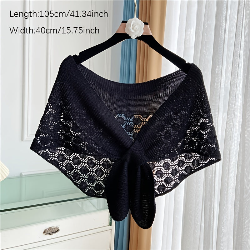 Knitted Hollow Shawl Solid Versatile Sunflower Shawl Wraps For Women