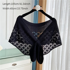 Knitted Hollow Shawl Solid Versatile Sunflower Shawl Wraps For Women