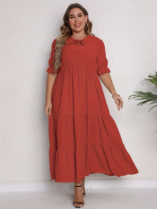  Knot Front Smock Dress