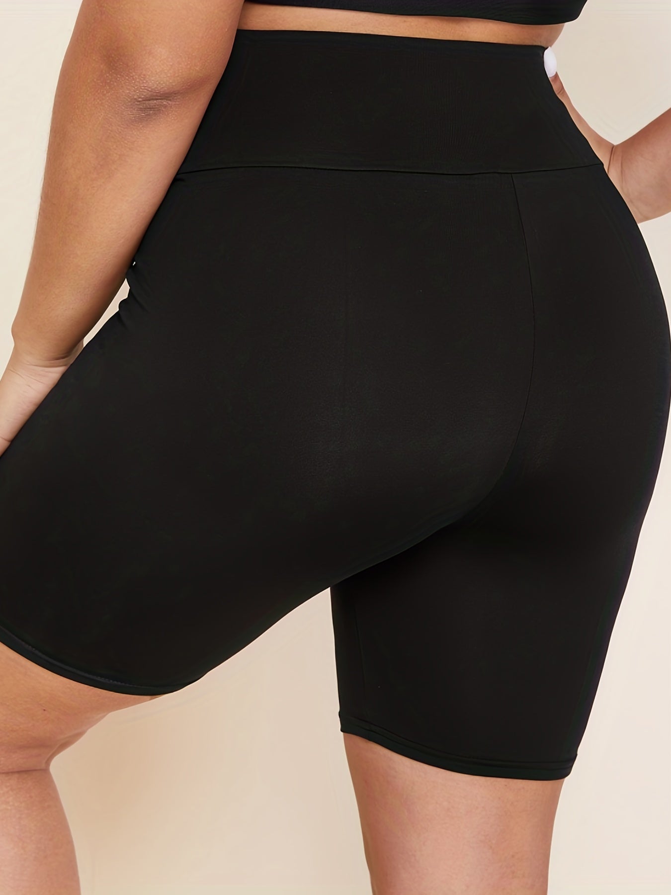  Solid Tummy Control High Rise Biker Shorts