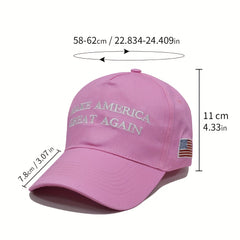 Pink Embroidery Baseball Cap Flag Couple Sun Hat
