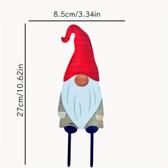 Metal Faceless Santa Claus Garden Stake Yard Art Outdoor Decoration