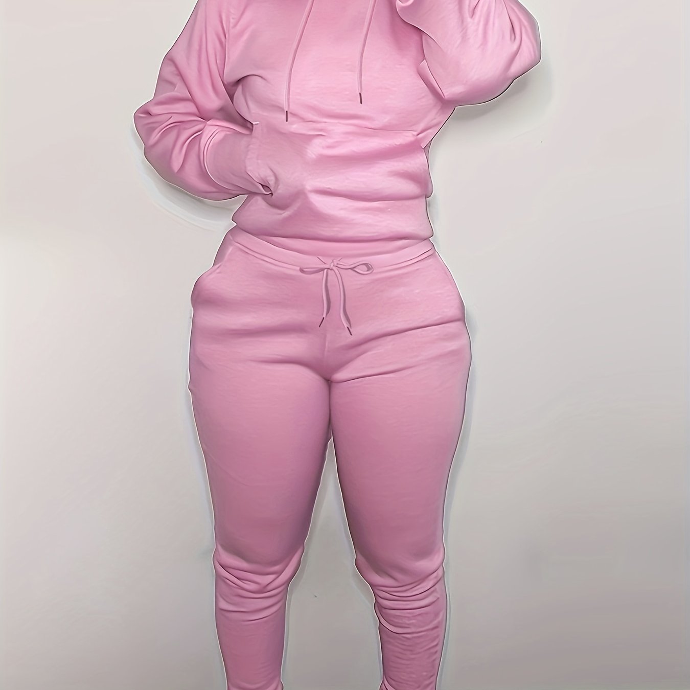Casual Drawstring Pantsuits Two piece Set