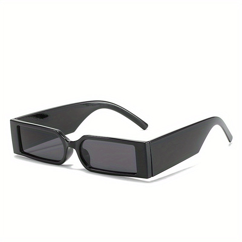 Y2K Rectangle Frame Sunglasses Minimalist Solid Eyewear