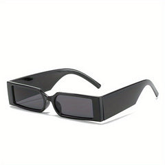 Y2K Rectangle Frame Sunglasses Minimalist Solid Eyewear