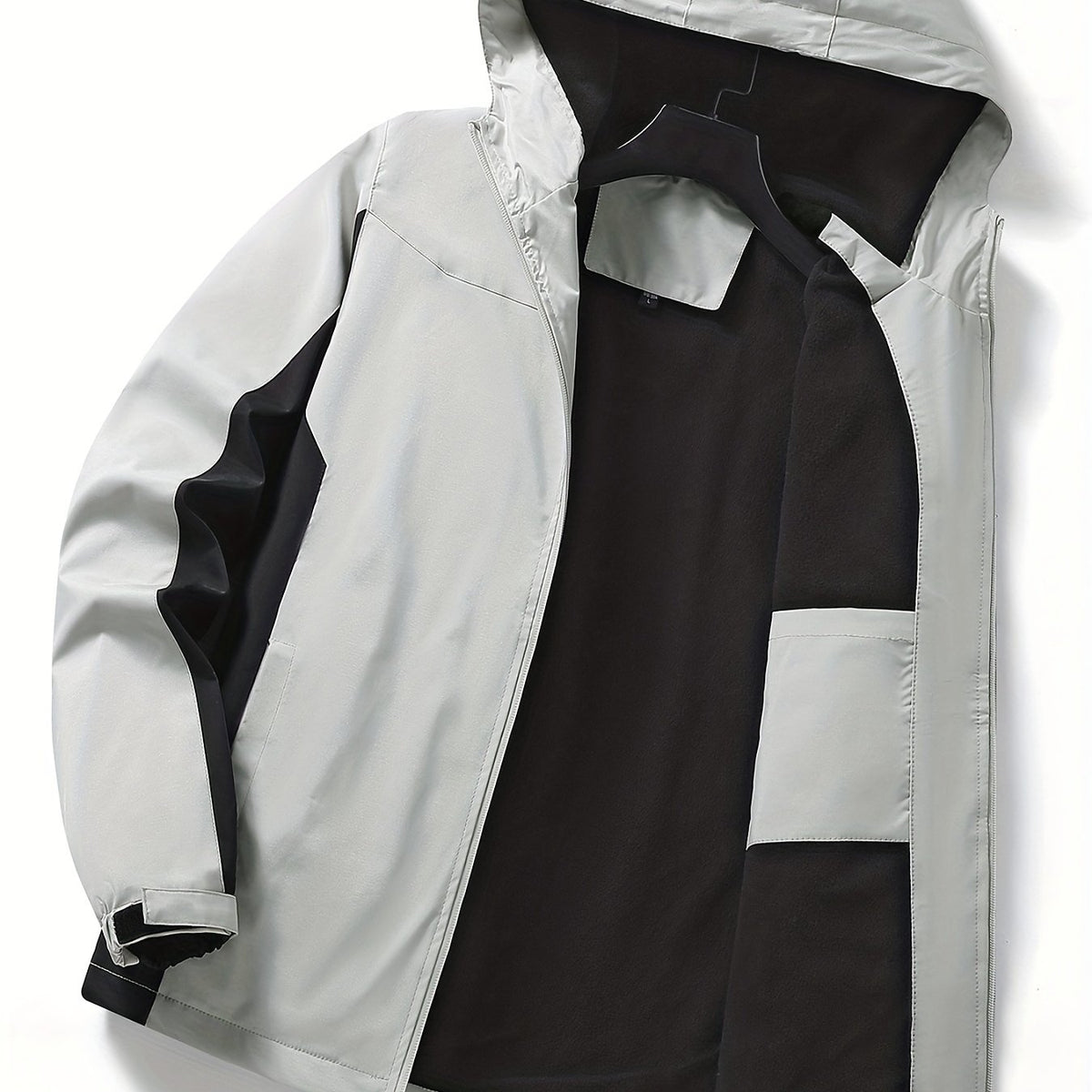 Boys Windbreaker Fleece-Lined Jacket Hooded Zip-Up Waterproof Kids Clothing