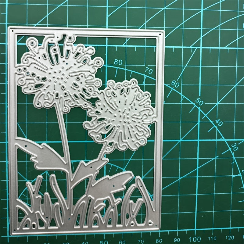 1pc Rectangle Flower Framed Metal Cutting Dies for Scrapbooking