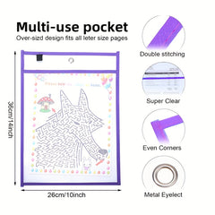 20pcs Dry Erase Bag Writable Reusable Document Bag