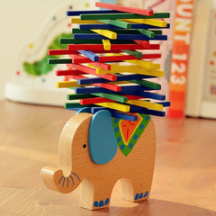 Wooden Elephant Balance Beam Toy for Hand Eye Coordination and Focus