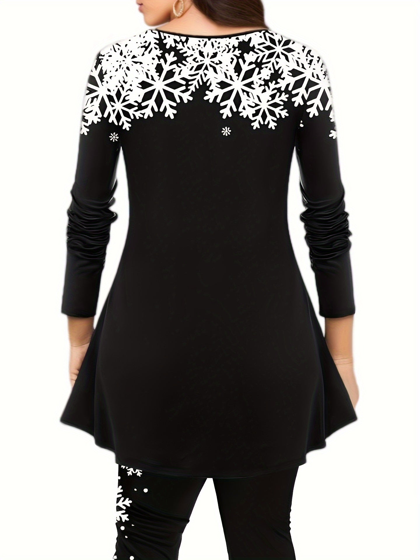  Christmas Snowman & Snowflake Tunic Top & Leggings