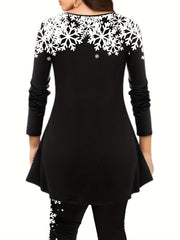  Christmas Snowman & Snowflake Tunic Top & Leggings