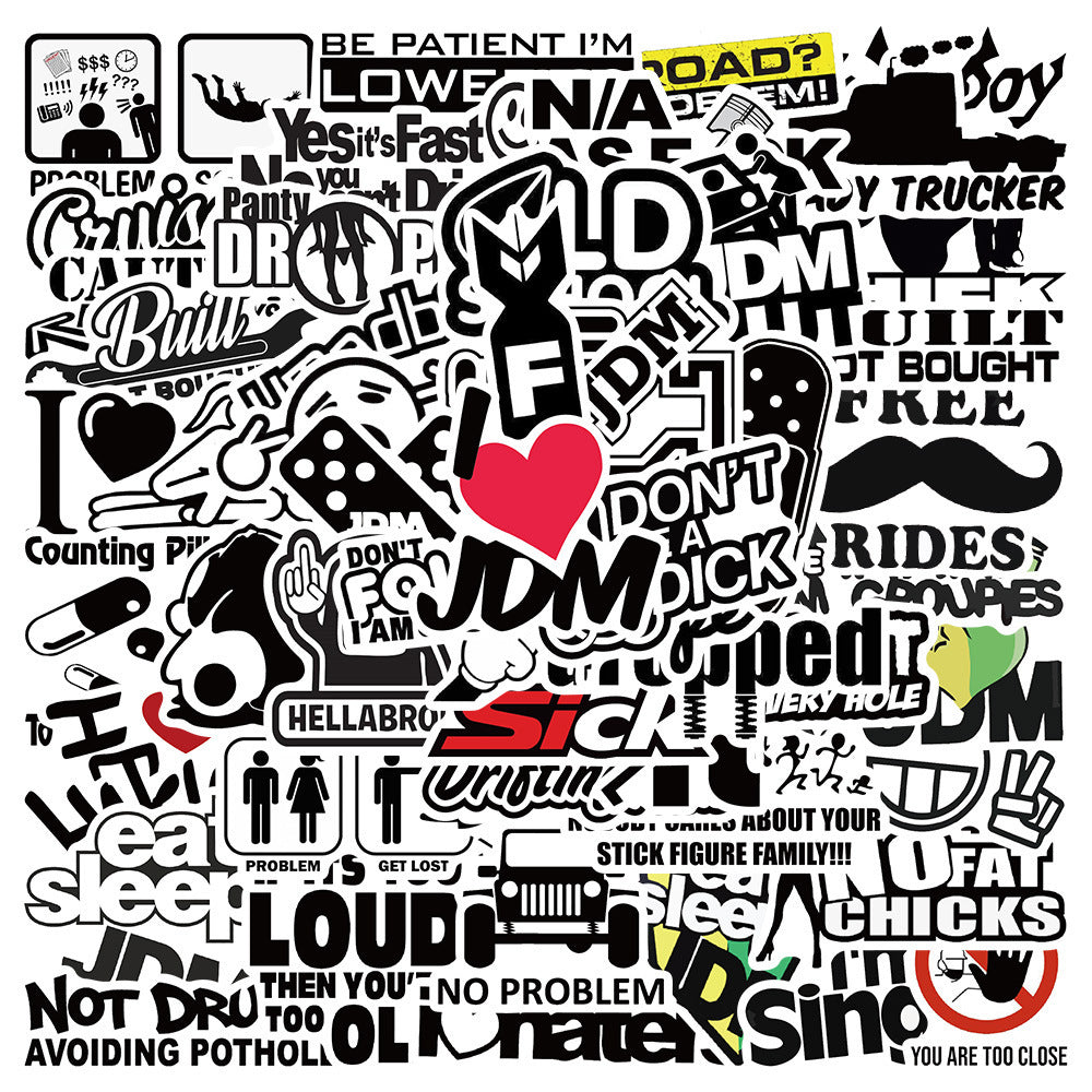 50pcs JDM Graffiti Stickers Waterproof DIY Decoration Materials