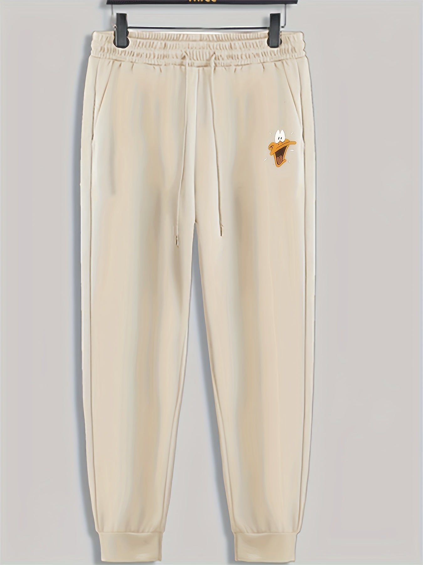 Duck Mouth Print Men's Drawstring Sweatpants Loose Casual Trousers