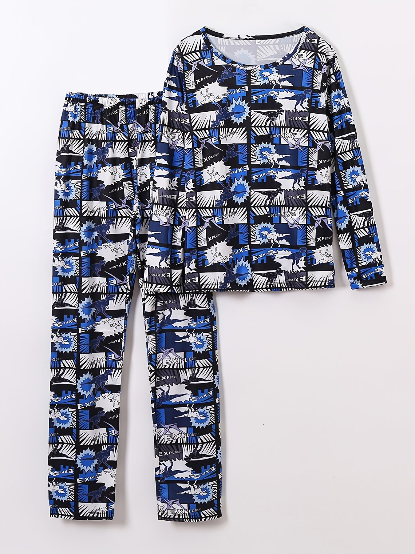 Boys Dinosaur Pajama Set Long Sleeve Top & Pants