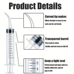 4pcs 12ml Reusable Plastic Syringes for Pet Teeth Rinsing & Labs