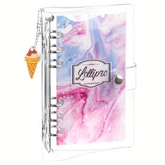 Clear PVC A6 Binder Cover 6 Ring Refillable Planner Journal with Key Chain